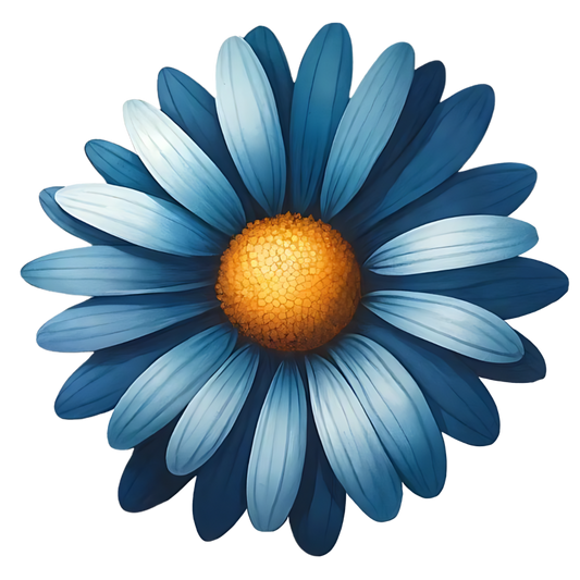 Blue Daisy Flower Center Yellow Vinyl Sticker Decal