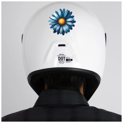 Blue Daisy Flower Center Yellow Vinyl Sticker Decal