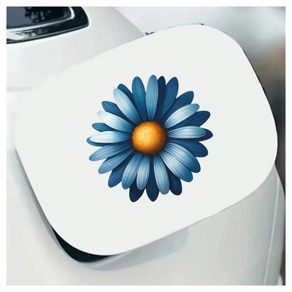 Blue Daisy Flower Center Yellow Vinyl Sticker Decal