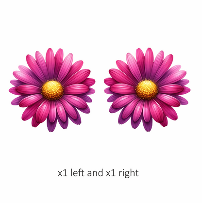Pink Daisy Yellow Center Flower Vinyl Sticker Decal