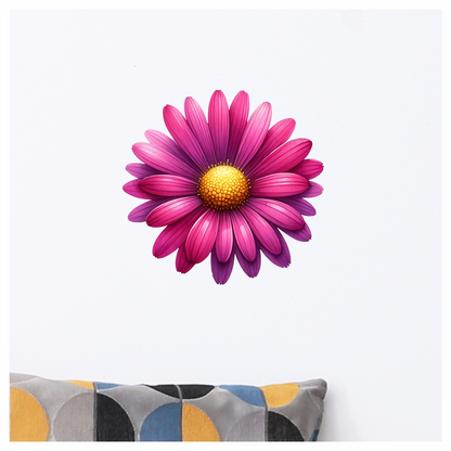 Pink Daisy Yellow Center Flower Vinyl Sticker Decal