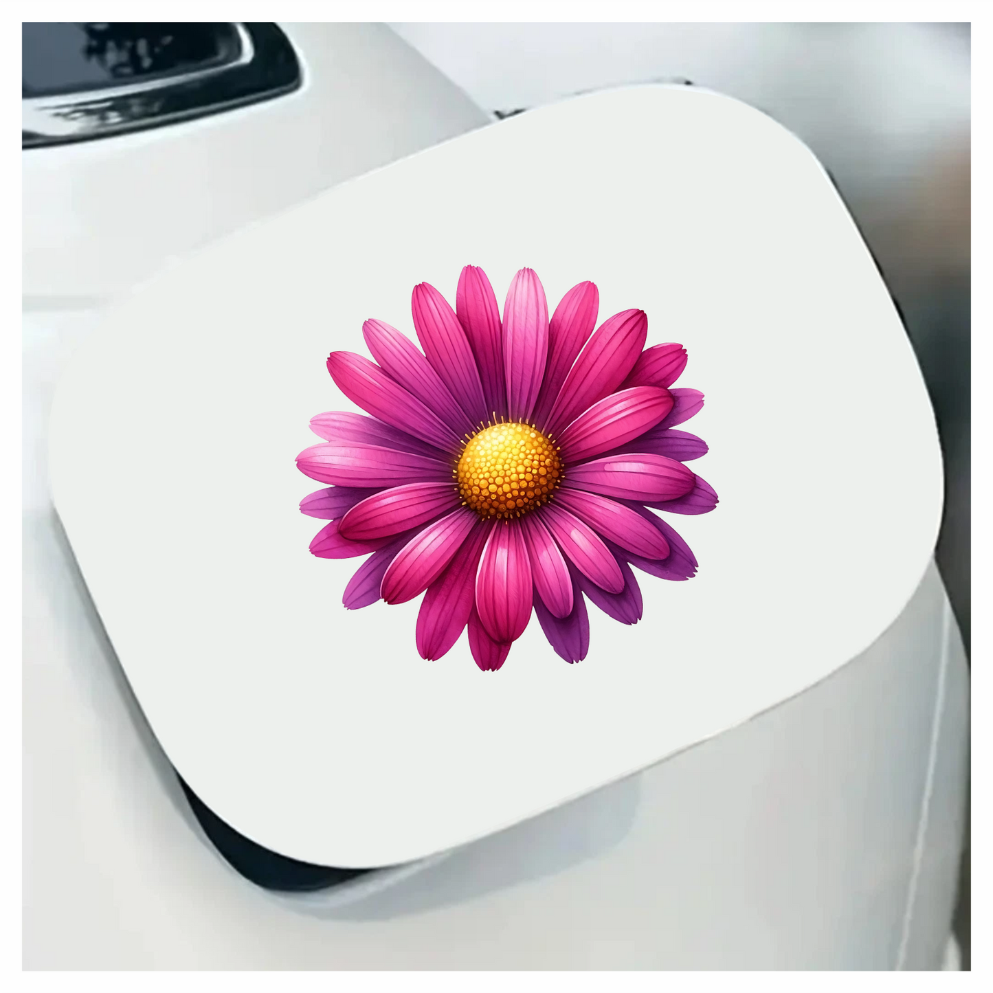 Pink Daisy Yellow Center Flower Vinyl Sticker Decal