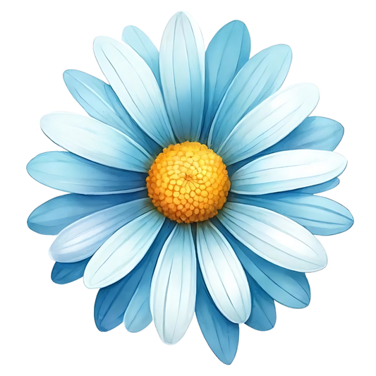 Blue White Daisy Flower Closeup Vinyl Sticker Decal