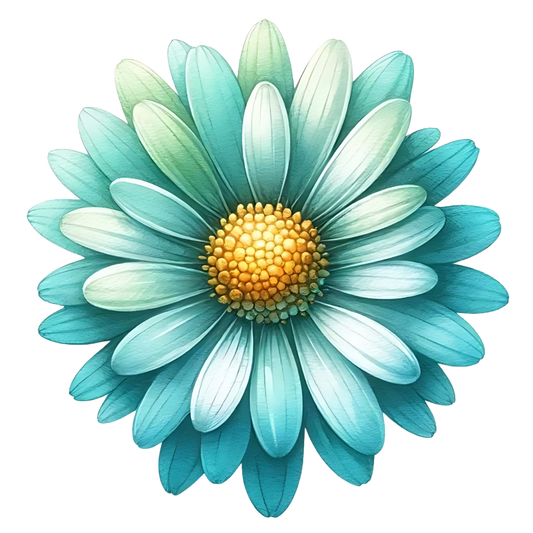 Blue Flower Yellow Center Nature Vinyl Sticker Decal