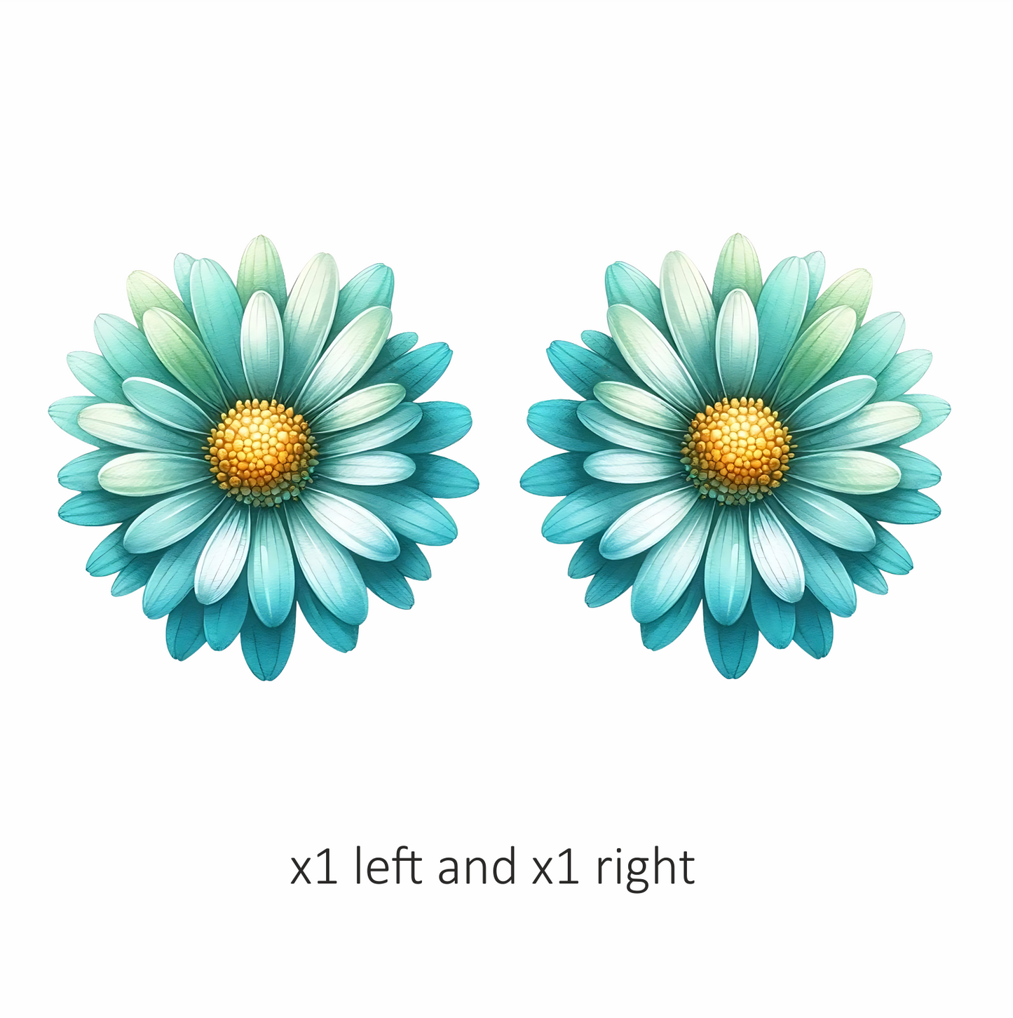 Blue Flower Yellow Center Nature Vinyl Sticker Decal