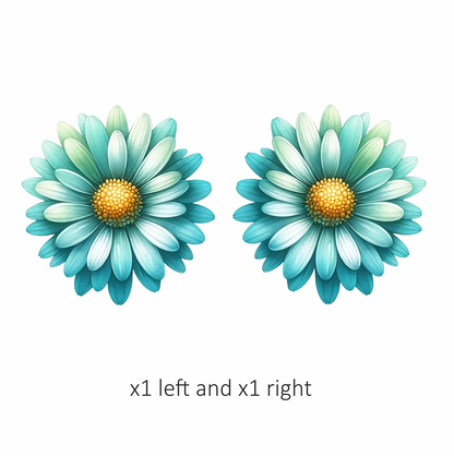 Blue Flower Yellow Center Nature Vinyl Sticker Decal