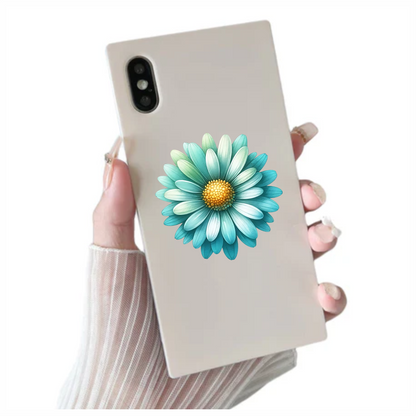 Blue Flower Yellow Center Nature Vinyl Sticker Decal