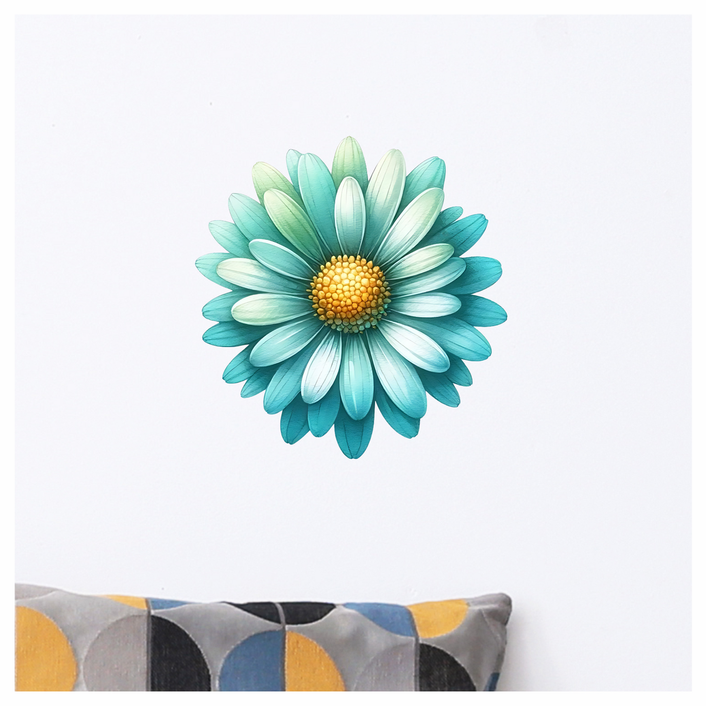 Blue Flower Yellow Center Nature Vinyl Sticker Decal