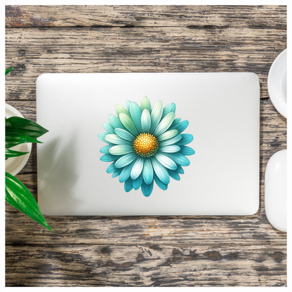 Blue Flower Yellow Center Nature Vinyl Sticker Decal