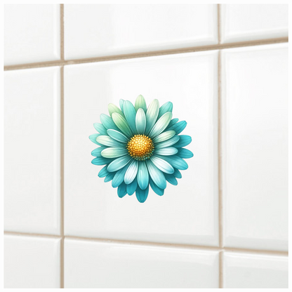 Blue Flower Yellow Center Nature Vinyl Sticker Decal