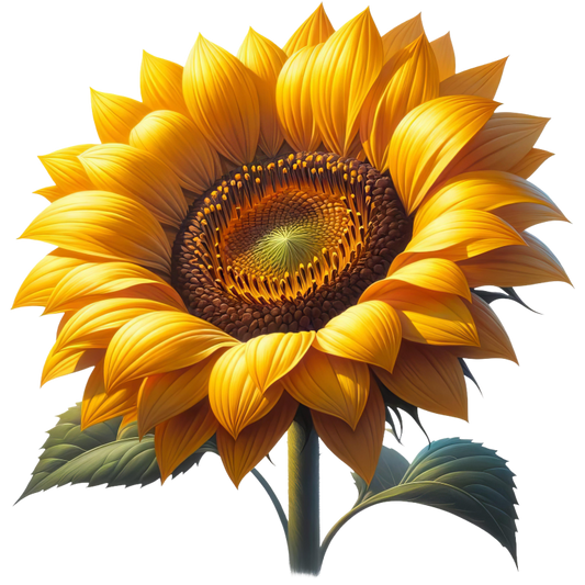 Sunflower Yellow Bright Green Leaves Vinyl Sticker Decal