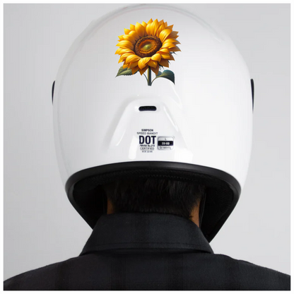Sunflower Yellow Bright Green Leaves Vinyl Sticker Decal