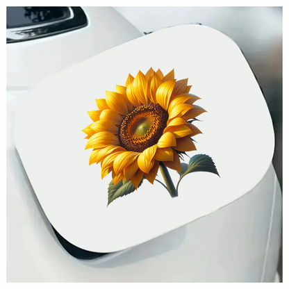 Sunflower Yellow Bright Green Leaves Vinyl Sticker Decal