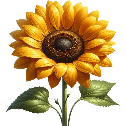 Yellow Sunflower Green Leaves Nature Plant Vinyl Sticker Decal
