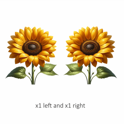 Yellow Sunflower Green Leaves Nature Plant Vinyl Sticker Decal