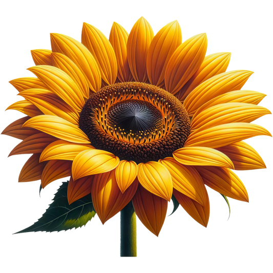 Yellow Sunflower Bright Petals Green Stem Vinyl Sticker Decal