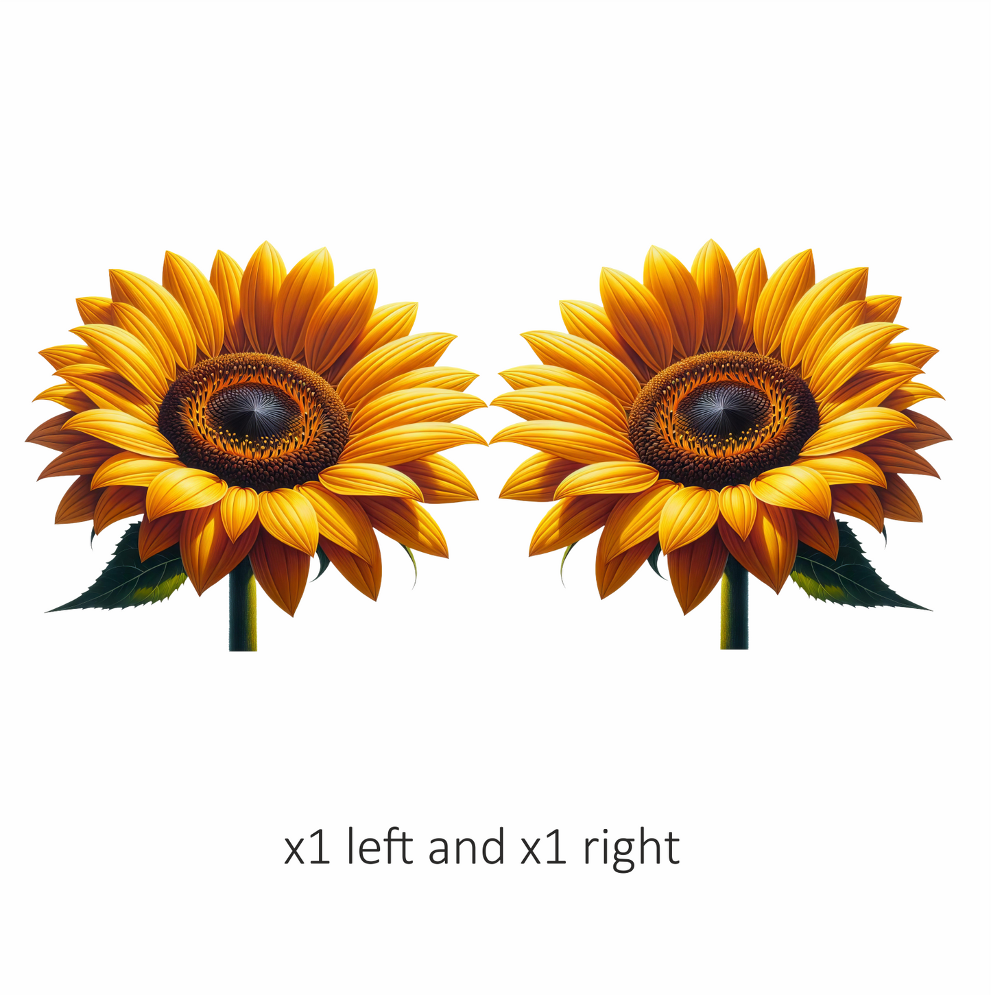 Yellow Sunflower Bright Petals Green Stem Vinyl Sticker Decal