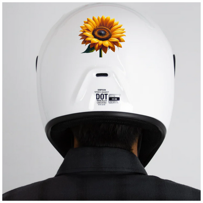 Yellow Sunflower Bright Petals Green Stem Vinyl Sticker Decal