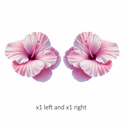 Pink Hibiscus Flower Closeup Vinyl Sticker Decal