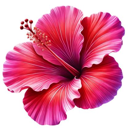 Red Pink Hibiscus Tropical Flower Vinyl Sticker Decal