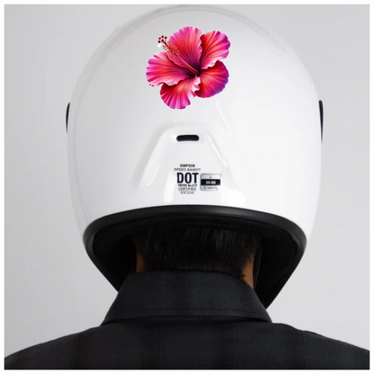 Red Pink Hibiscus Tropical Flower Vinyl Sticker Decal