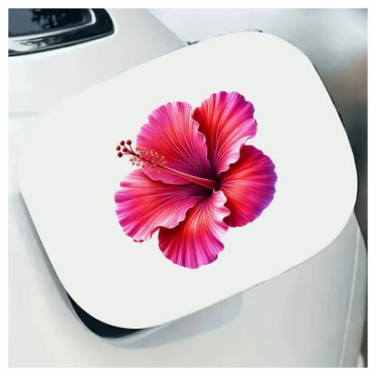 Red Pink Hibiscus Tropical Flower Vinyl Sticker Decal