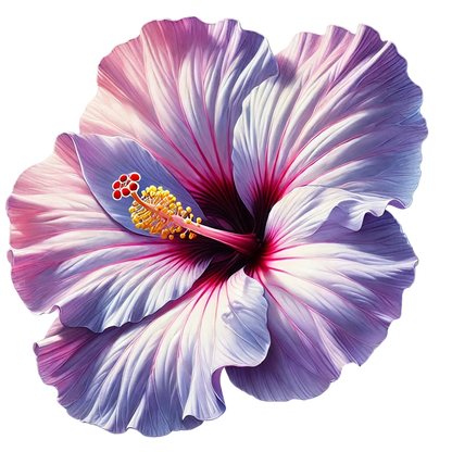 Pink White Hibiscus Flower Closeup Vinyl Sticker Decal