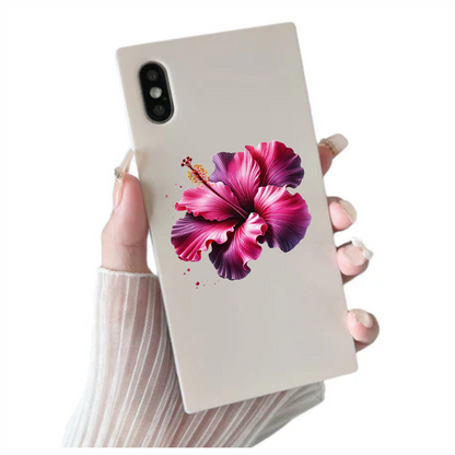 Pink Hibiscus Flower Bloom Vinyl Sticker Decal