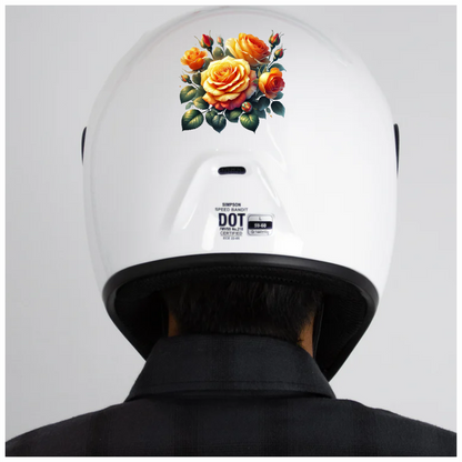 Orange Yellow Roses Green Leaves Vinyl Sticker Decal
