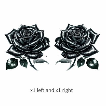 Black Rose Shiny Leaves Nature Vinyl Sticker Decal