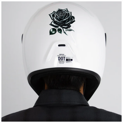 Black Rose Shiny Leaves Nature Vinyl Sticker Decal