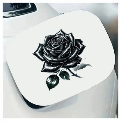 Black Rose Shiny Leaves Nature Vinyl Sticker Decal