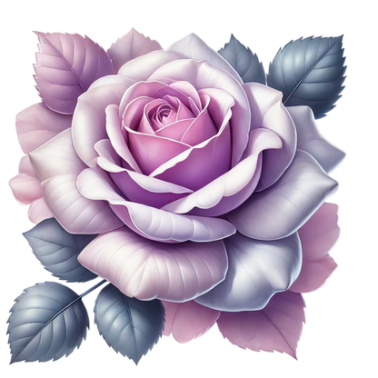 Purple Rose Leaves Floral Design Vinyl Sticker Decal