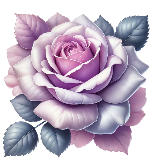 Purple Rose Leaves Floral Design Vinyl Sticker Decal