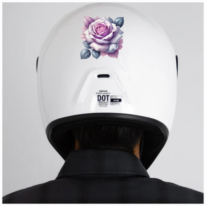 Purple Rose Leaves Floral Design Vinyl Sticker Decal