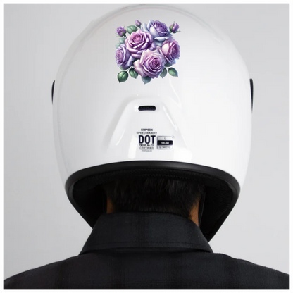 Purple Roses Green Leaves Floral Bouquet Vinyl Sticker Decal