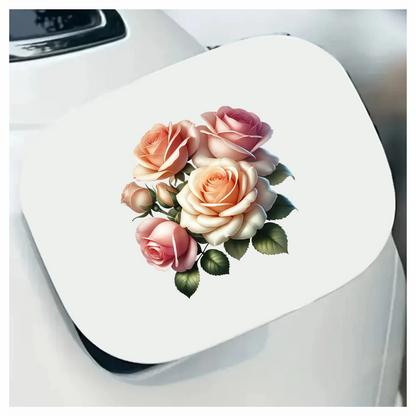 Peach Roses Pink Roses Green Leaves Vinyl Sticker Decal