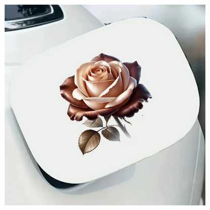 Brown Cream Rose Flower Leaves Vinyl Sticker Decal