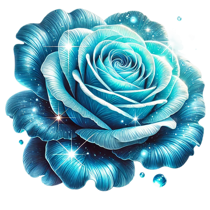 Blue Rose Sparkle Glow Beauty Vinyl Sticker Decal