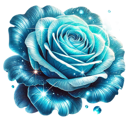 Blue Rose Sparkle Glow Beauty Vinyl Sticker Decal