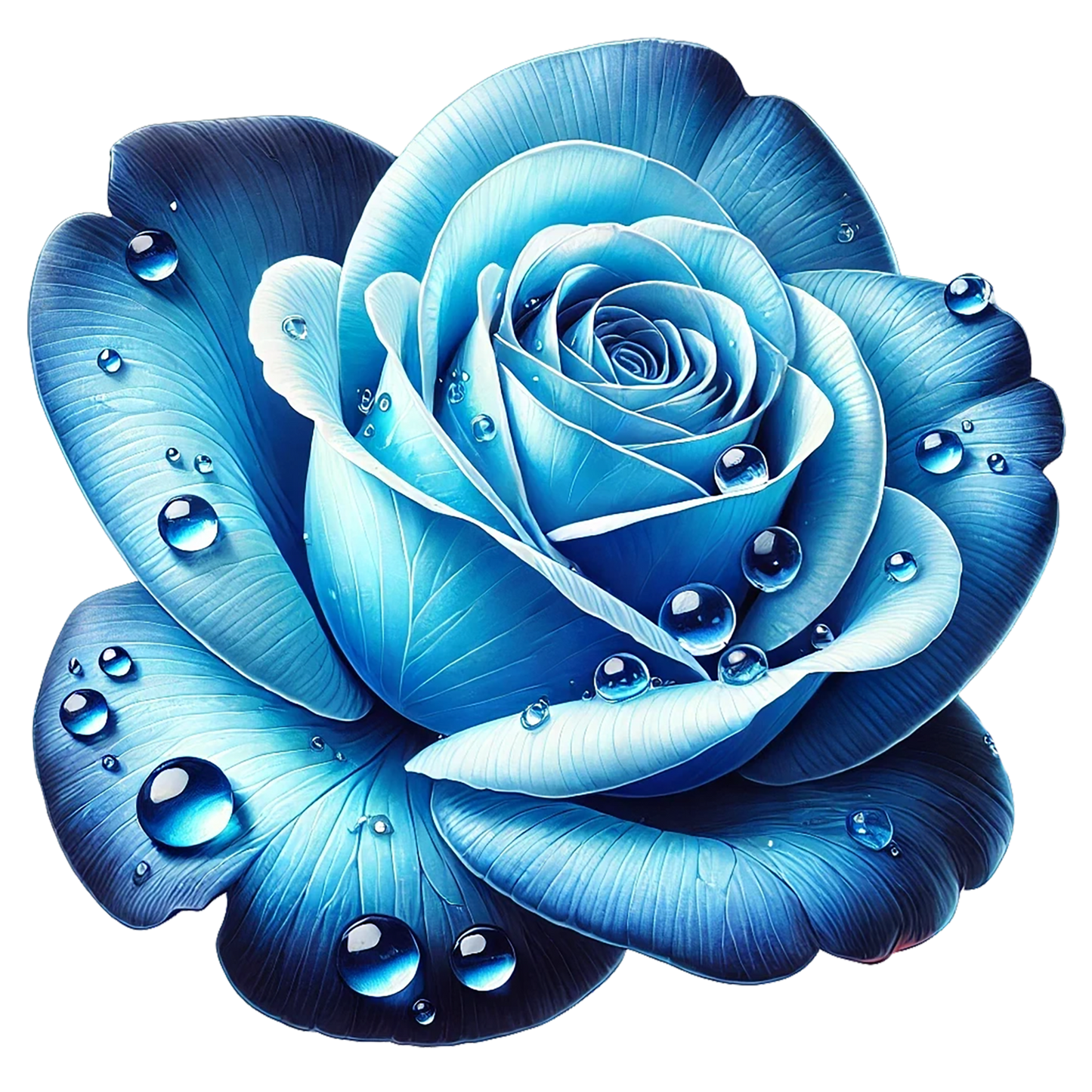 Blue Rose Sparkle Glow Beauty Vinyl Sticker Decal