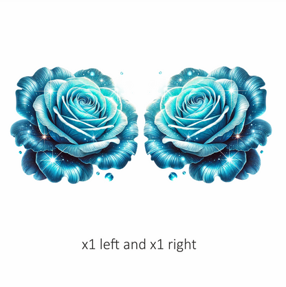 Blue Rose Sparkle Glow Beauty Vinyl Sticker Decal