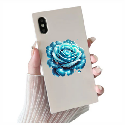 Blue Rose Sparkle Glow Beauty Vinyl Sticker Decal
