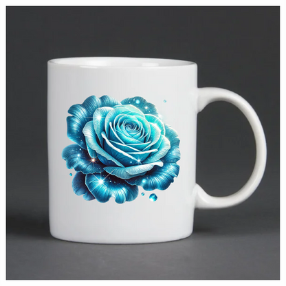 Blue Rose Sparkle Glow Beauty Vinyl Sticker Decal
