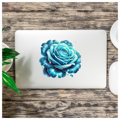 Blue Rose Sparkle Glow Beauty Vinyl Sticker Decal