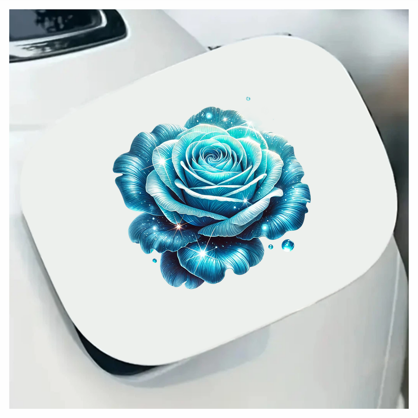 Blue Rose Sparkle Glow Beauty Vinyl Sticker Decal