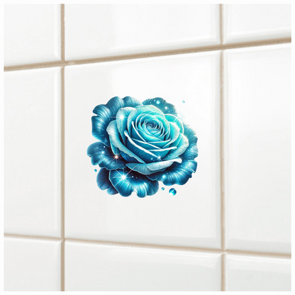 Blue Rose Sparkle Glow Beauty Vinyl Sticker Decal