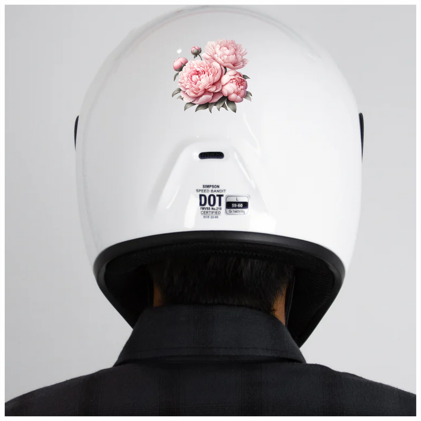 Pink Peony Flower Bouquet Leaves Vinyl Sticker Decal