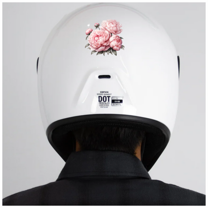 Pink Peony Flower Bouquet Leaves Vinyl Sticker Decal