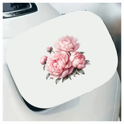 Pink Peony Flower Bouquet Leaves Vinyl Sticker Decal